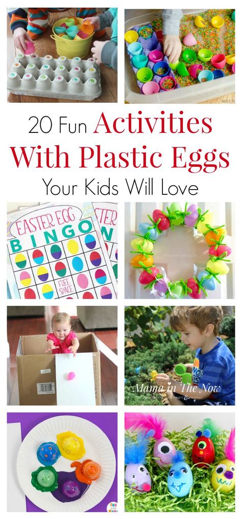 Plastic Easter eggs are fun and perfect for educational and creative ideas. Learn colors and letter and number recognition with plastic eggs. Get creative with your leftover Easter eggs. Activities for toddlers, preschoolers and kids of all ages. Easter e Easter Eggs Activities, Eggs Activities, Easter Egg Activities, Easter Activities For Kids, Plastic Easter Eggs, Spring Crafts For Kids, Easter Egg Crafts, Toddler Easter, Learn Colors