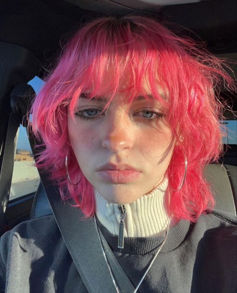 Hot Pink Short Hair, Pink Short Hair, Bright Pink Hair, Hot Pink Hair, Colour Hair, Manic Panic, Short Hair Color, Hair Color And Cut, Dye My Hair