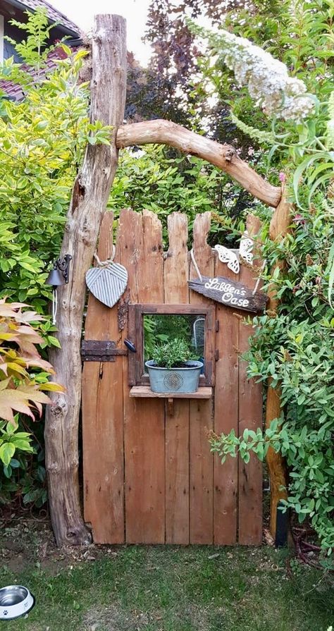 Hobbit Garden, Secret Garden Door, Wooden Garden Gate, Metal Garden Gates, Garden Door, Fence Garden, Backyard Garden Design, Wooden Fence, Garden Doors