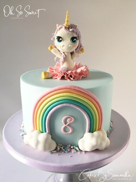 Unicorn Ballerina Cake by Cakes By Samantha (Greece) Ballerina Unicorn Cake, Rainbow Ballerina Cake, Unicorn Ballerina, Rainbow Unicorn Cake, Ballerina Cake, Pumpkin Smoothie, Ballerina Cakes, Ricotta Cake, Unicorn Birthday Cake