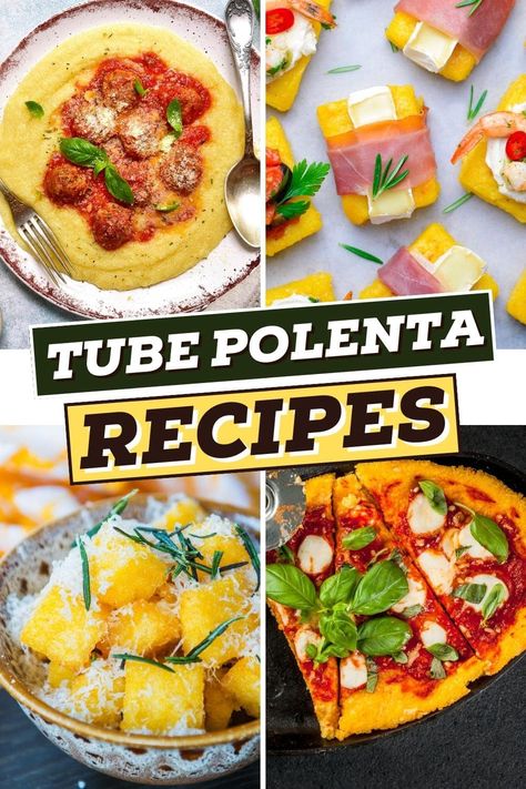 What To Eat With Polenta, Premade Polenta Recipes, Polenta Roll Recipes, Recipes Using Polenta, Tubed Polenta Recipes, Polenta Vegan Recipes, Polenta Tube Recipes, Tube Polenta Recipes, Polenta Recipes Easy