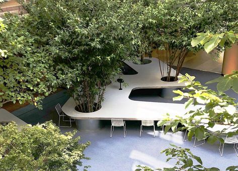 Gallery of Tree Desk Garden / Da landscape - 24 Table With Tree, Tree Desk, Desk Garden, Urban Landscape Design, Areas Verdes, Tree Table, Landscape Plan, Urban Furniture, Sky Garden