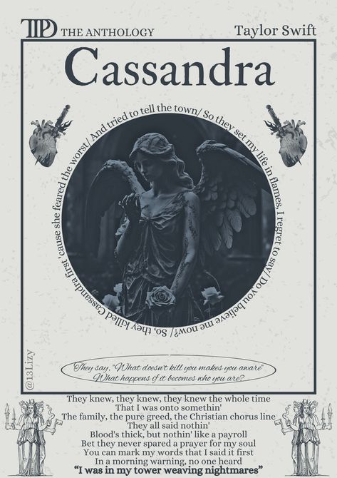 Cassandra- Taylor swift- TTPD- the tortured poets department- the anthology- poster- music poster- room poster Peter Taylor Swift Ttpd, Taylor Swift Ttpd Eras Tour Poster, Cassandra Lyrics Taylor Swift, The Anthology Taylor Swift, Ttpd The Anthology, The Tortured Poets Department Poster, Cassandra Taylor Swift, Taylor Swift The Tortured Poets Department, Peter Taylor Swift