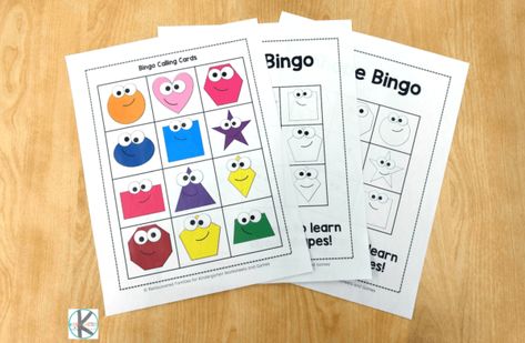 Math Activity For Preschool, Shape Bingo, Bingo Printable Free, Kindergarten Shapes, Shape Activities Kindergarten, Shapes Activity, Two Dimensional Shapes, Free Bingo Cards, Shape Activities Preschool