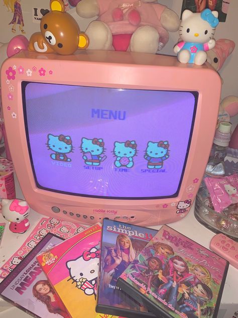 Hello Kitty Tv, Hello Kitty Y2k, 00s Nostalgia, Hello Kitty Cartoon, Hello Kitty My Melody, Kawaii Room, Hello Kitty Items, Hello Kitty Plush, Hello Kitty Collection