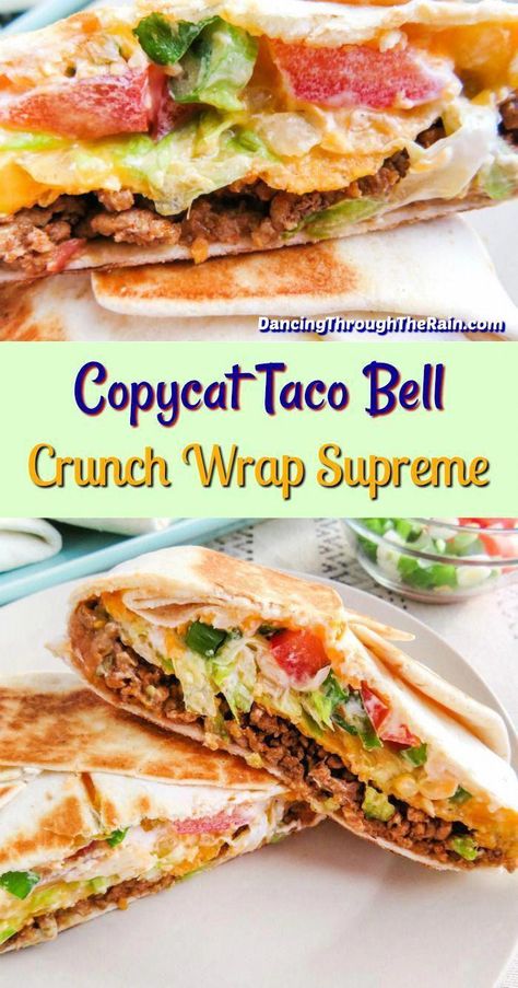 Taco Bell Crunch Wrap Supreme, Taco Bell Crunch Wrap, Crunch Wrap Supreme Recipe, Taco Bell Crunchwrap Supreme, Copycat Taco Bell, What Is Healthy Food, Crunch Wrap, Healthy Food Facts, Fast Dinners