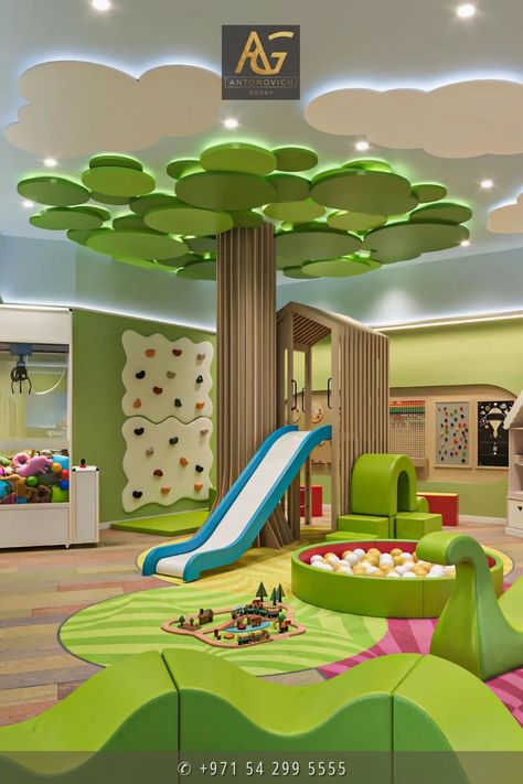 Step into a world of enchantment and unleash your little one's creativity with our Luxury Playroom Interior Design ideas. Pin now for endless inspiration and ideas! #furnituredesign #moderndesignfurniture #dubaidesign #furniture #interiorfitout #fitoutdesign #bespokeinteriorfit-outcompany #bestsolutionsforInteriorfitout #topinteriorfit-outcompanyindubai–luxuryAntonovichdesign Modern Daycare Design, Daycare Design Ideas, Playroom Interior, Modern Kids Room Design, Indoor Playground Design, Kindergarten Interior, Diy Dorm, Preschool Decor, Daycare Design