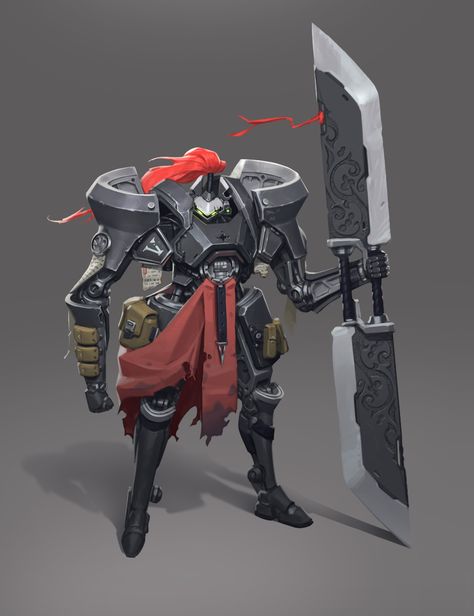 ArtStation - Roboknight, Ilya Shenk Science Fiction Art Retro, Cyberpunk Armor, Samurai Artwork, Arte Robot, 캐릭터 드로잉, Robots Concept, Robot Art, Robot Concept Art, Game Inspiration