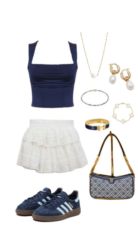 Navy blue outfit Blue Shoes Outfit, Navy Blue Outfit, Preppy Summer Outfits, Europe Outfits, Cute Lazy Day Outfits, Cute Lazy Outfits, Cute Preppy Outfits, Stockholm Fashion, Cute Everyday Outfits