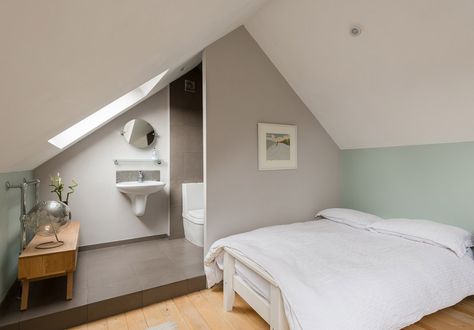 loft color Loft Color Ideas, Open Plan Loft Conversion, Open Plan Loft Bedroom And Bathroom, Open Ensuite Bedroom, Open Plan Bedroom Ensuite, Open Plan Bedroom And Bathroom, Ensuite Layout, Decoration Organization, Loft Layout