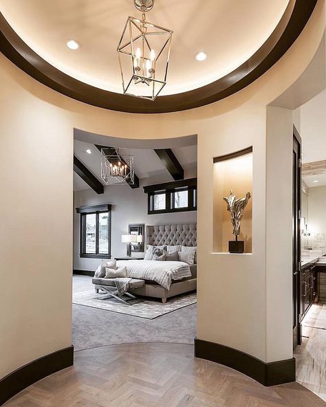 Spectacular master suite entrance by @cameohomesinc #bedroom #goals #interiordesign Master Suite Bedroom, Draper Utah, Modern Rustic Homes, Luxury Bedroom Master, Modern Houses Interior, Bedroom Goals, Bedroom Layouts, Master Bedrooms Decor, Bedroom Suite