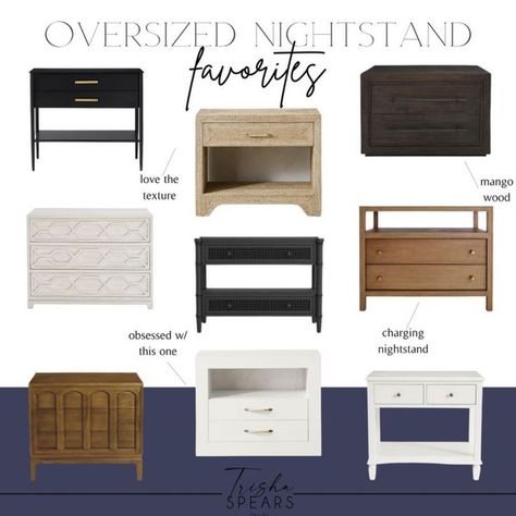 Console Table Nightstand, Console Table As Nightstand, Oversized Nightstand Bedside Tables, Spears Design, Oversized Nightstand, Nightstands Black, Nightstands White, Vase Shelf, Black Nightstands