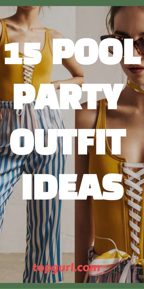 15 Pool Party Outfits to Make a Splash in Style Beach Party Theme Outfit, Pool Party Outfit Ideas, Pool Party Attire, Pool Party Fashion, Pool Party Outfit, White Crochet Shorts, Silk Pajama Pants, Party Outfit Ideas, Pool Party Outfits