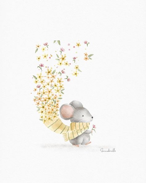 Spring Drawing, Baby Animal Art, Baby Animal Drawings, Watercolor Pictures, I Need More, Baby Art, Watercolor Animals, Watercolor Illustration, Painting Inspiration