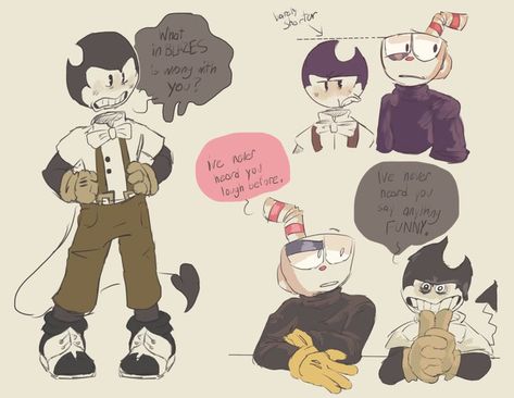 Bendy And Cuphead Crossover, Bendystraw Ship, Bendy Straw, Steven Universe Wallpaper, Cup Head, Bad Reputation, Change My Mind, Deal With The Devil, Fandom Crossover