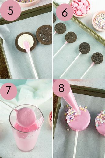 Recipes Skillet, Cake Pop Decorating, Thighs Chicken, Candy Land Christmas Door, Diy Desserts, Barbie Birthday Party, Oreo Pops, Cookie Pops, Candy Land Christmas Decorations