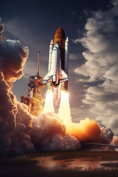 Rocket aircraft vehicle launch. AI | Premium Photo - rawpixel Rocket Launch Wallpaper, Rocket Drawing, Rocket Launching, Nasa Wallpaper, Nasa Rocket, Drawing Help, Rocket Launch, Space Wallpaper, Space Games