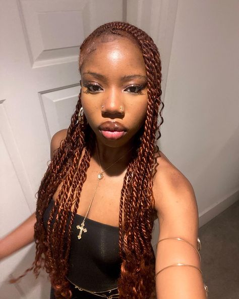 👩🏿‍🦰 Tyla Braids Fulani, Ginger Fulani Braids, Hairstyles For Women Braids, Boho Braids Knotless, Braids Y2k, Braids Fulani, Weaving Braids, Ginger Braids, Braids Boho