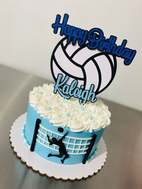 Volley Ball Cakes, Volleyball Bday Cakes, Volleyball Cake Topper Printable, Handball Cake Ideas, Volleyball Themed Cake, Volleyball Themed Party, Volleyball Cake Ideas, Volleyball Cake Topper, Cake Volleyball