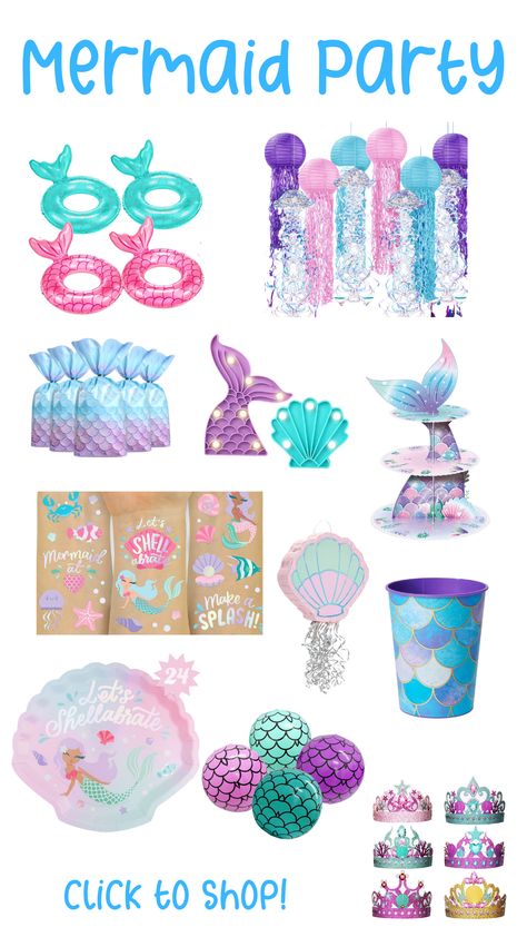 Mermaid Pool Decor, Five Year Old Mermaid Party, Mermaid Birthday Party 3rd Birthday, Three Year Old Mermaid Birthday, Mermaid Swim Party, Mermaid Sleepover Party, Mermaid Barbie Party, Mermaid Birthday Party Pool, Mermaid Barbie Birthday Party