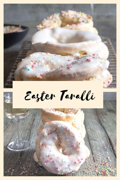 Italian Easter Taralli, Easy Italian Easter Bread, Easter Biscotti Recipe, Easter Cookies Italian, Traditional Italian Easter Desserts, Easter Italian Recipes, Italian Easter Desserts Recipes, Italian Easter Bread Recipes, Italian Easter Desserts