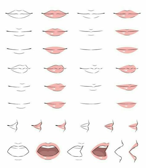 Anime Lips Drawing, Female Lip Drawing, Anime Mouths, Anime Lips, Lip Drawing, Easy Drawing Steps, Lip Tutorial, Mouth Drawing, Drawing Lesson