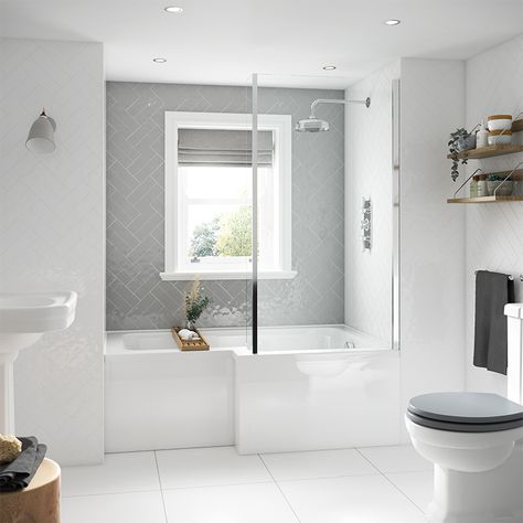 Bathroom 2022, L Shaped Bathroom, L Shaped Bath, P Shaped Bath, Small Shower, Shower Over Bath, Grosvenor House, Bathroom Decorating Ideas, Bathroom Tub