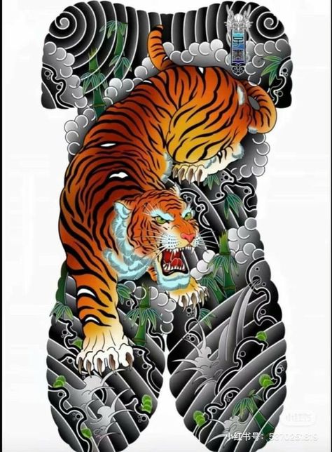 Tatto Sleeve, Japanese Tiger Tattoo, Traditional Japanese Tattoo Designs, Dragon Tattoo Sketch, Japanese Tiger, Tiger Tattoo Design, Back Piece Tattoo, Men Tattoos Arm Sleeve, Japan Tattoo Design