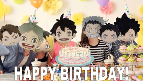 Haikyuu Happy Birthday, Happy Birthday Cursed, Haikyuu Birthday, Oikawa Plush, Anime Happy Birthday, Happy Birthday Icons, Anime Cake, Birthday Icon, Haikyuu Meme