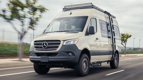 Camper Van Review: Sandy Vans’ "Vanhalla" Mercedes-Benz Sprinter Van Roof Racks, Vegas 2023, Black Rhino Wheels, Cold Mountain, Sprinter Camper, Mercedes Benz Sprinter, Rv Ideas, Electric Water Heater, Van For Sale