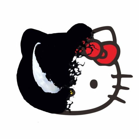 I was bored, and I had this idea to mix venom and hello kitty, hope you like it. =) Venom Hello Kitty, Kuromi And Venom, Kuromi Core, Venom Sketch, Hello Kitty Halloween Wallpaper, Diy Anniversary Gifts For Him, Hello Cat, Kawaii Cat Drawing, Diy Anniversary Gift