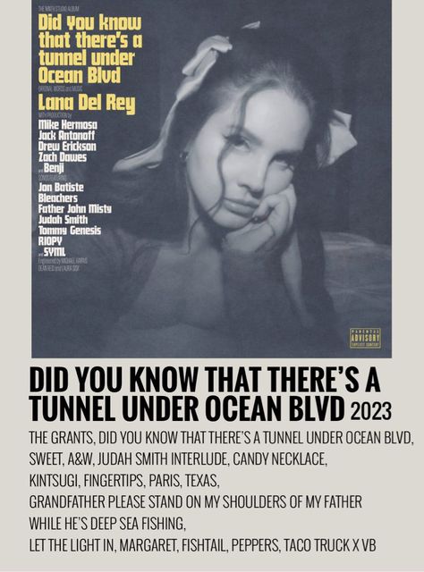 Tunnel Under Ocean Blvd, Father John Misty, Under Ocean, Tommy Genesis, Alt Posters, Lana Del Rey Albums, Jon Batiste, Minimalist Music, Music Poster Ideas