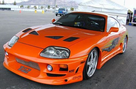 1994 Toyota Supra from The Fast and the Furious.Driven By:Paul Walker (Brian O'Conner). Auto Hyundai, Toyota Supra Turbo, Supra Mk4, Peugeot 306, Toyota Supra Mk4, Mobil Drift, Tv Cars, Import Cars, Tuner Cars