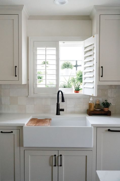 Square Zellige Tile, Zellige Tile Backsplash, Light And Bright Kitchen, White Square Tiles, Bright Kitchen, 2024 Goals, New Years Resolutions, Gorgeous Tile, Timeless Kitchen