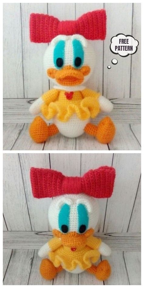 Crochet Webby Duck Amigurumi Free Pattern Amigurumi Duck Free Pattern, Crochet Exercise, Crochet Amigurumi Duck, Dolly Crochet, Duck Amigurumi, Amigurumi Design, Disney Crochet, Crochet Bird Patterns, Disney Crochet Patterns