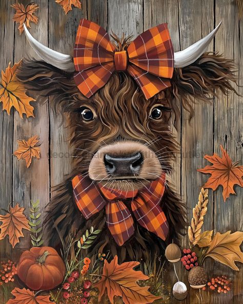 Cow Sign Fall Dco-01700 For Wreath 8X10’ Metal Cows Wallpapers, Vintage Fall Images, Country Thanksgiving, Cow Wallpaper, Small Easel, Highland Cow Art, Whimsical Art Paintings, Easter Sign