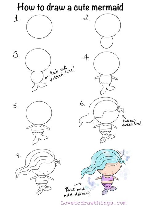 Trin For Trin Tegning, Mermaid Face, Draw Face, Drawing Lessons For Kids, Draw Cute, Easy Drawings For Kids, Mask Pattern, Cute Mermaid, Easy Doodle Art