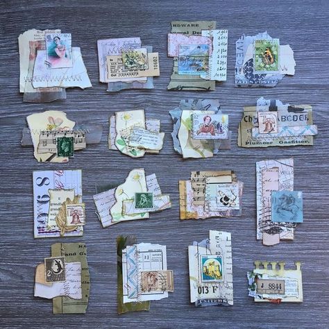 Flower embellishments for a junk journal or scrapbook #embellishment #embellishments #flower #flowers #busticket #stamp #postagestamps… Making Ephemera, Journal Clusters, Embellishment Clusters, Journal Photos, Vintage Paper Crafts, Embellishments Diy, Journal Embellishments, Swap Ideas, Card Candy