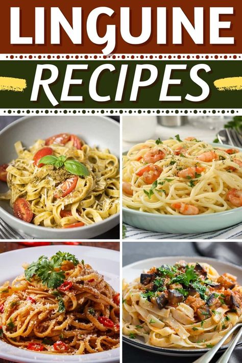 You'll love every one of these easy linguine recipes! From shrimp scampi to Alfredo to Bolognese, pasta dinners are so scrumptious with linguine. Linguini With Chicken, Copycat Red Lobster Shrimp Linguini Alfredo, Vegetable Linguine Recipes, Recipes Using Linguine Noodles, Italian Linguine Recipes, Linguini Recipes Easy, Leftover Linguine Recipes, Fresh Linguine Pasta Recipe, Pasta Linguine Recipes