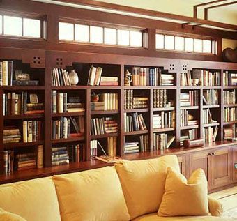 Custom Made Arts & Crafts Library Built-In by Nepalo | CustomMade.com Craftsman Boho, Craftsman Library, Craftsman Interiors, Arts And Crafts Interiors, Craftsman Decor, Craftsman Interior, Mission Furniture, Lots Of Books, Craftsman Homes