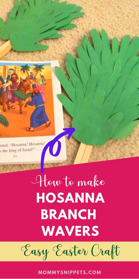 Easy Hosanna Branch Wavers Palm Sunday Craft for Little Hands Sunday School Palm Sunday, Palm Sunday Story, Palm Sunday Lesson, Palm Sunday Craft, Palm Sunday Activities, Good Friday Crafts, Toddler Sunday School, Palm Sunday Crafts, Easter Lessons