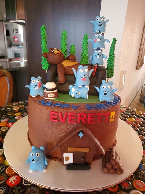 Grizzly Bear Cake, Grizzy And The Lemmings, Bear Cake, Bear Cakes, Boy Birthday Cake, Boys Birthday, Grizzly Bear, Baby Food, Olaf