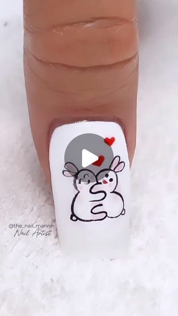 Nail art 💅 Manicure on Instagram: "Credit: @the_nail_mannn - Valentines nail InSpo 🐰❤️ - - - Watch till the end you be surprised how easy 🥰 - - -Inspo: @easy.drawing.for.kids - - - #perthnailtech #nails #valentines #trending #viral #reels #featured #instagood #perthnailsalon #foryou #love #beauty #heart #valentinesnails #red #nailtutorial #inspo #beautiful #nailtutorialvideo #unhas #nailitdaily #naildesign #valentine #getnailed #lovenails #perthisok #nailswag #nailsmagazine #explore #explorepage" Valentines Nail, Nail Tutorial Videos, Nails Valentines, Viral Reels, Easy Drawing, Till The End, Nails Magazine, Nail Tutorials, Valentines Nails