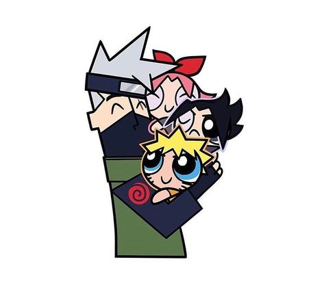 Naruto as the power puff girls Sasuke Sakura, Naruto Sasuke Sakura, Naruto Cosplay, Anime Episodes, Naruto Series, Naruto Cute, Naruto Funny, Team 7, Sakura And Sasuke