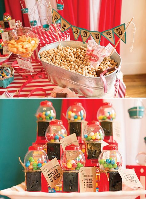 Circus First Birthday Party, Carnival Themed Birthday Party, Dumbo Birthday Party, Circus First Birthday, Circus Birthday Party Theme, Carnival Birthday Party Theme, Circus Carnival Party, Circus Theme Party, Carnival Themed Party