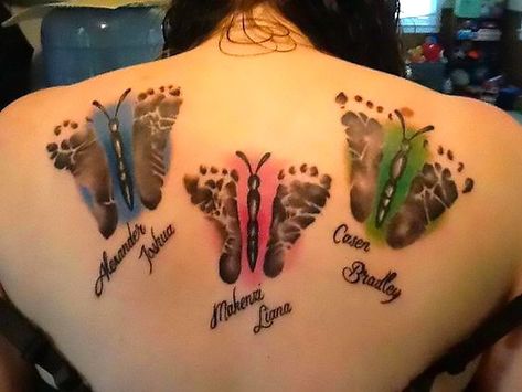 . Color: Colorful. Tags: First, Nice, Mother, Meaningful Mama Tattoos, Baby Footprint Tattoo, Butterfly Name Tattoo, Mommy Tattoos, Tattoo Zeichnungen, Baby Footprint, Pretty Tattoos For Women, Geniale Tattoos