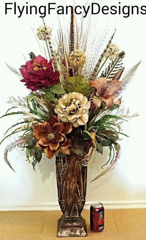 42 in. Rustic Western Ranch Tuscan Silk Feather Floral Flower Arrangement in Home & Garden | eBay: Southwest Flower Arrangements, Western Flower Arrangements Decor, Rustic Floral Arrangements For Home, Tall Silk Flower Arrangements, Flower Arrangements With Feathers, Silk Flower Arrangements For Home, Candlestick Arrangements, Feather Arrangements, Rustic Flower Arrangements