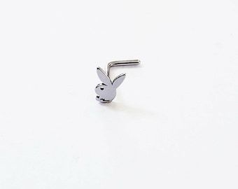 Nose Peircing, Bunny Nose, Fake Nose Piercing, Piercing Needles, Nose Ring Jewelry, L Shaped Nose Ring, Nose Bone, Nose Bones, Nose Clip