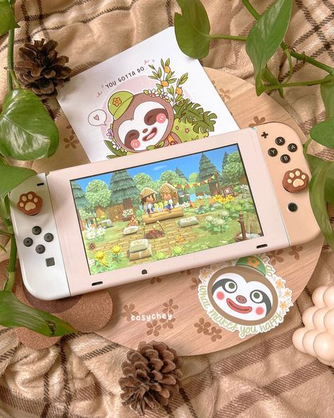 Gaming Switch Aesthetic, Switch Skin Aesthetic, Switch Games Aesthetic, Aesthetic Switch, Aesthetic Nintendo Switch, Switch Aesthetic, Switch Skins, Cozy Gamer, Nintendo Switch Animal Crossing