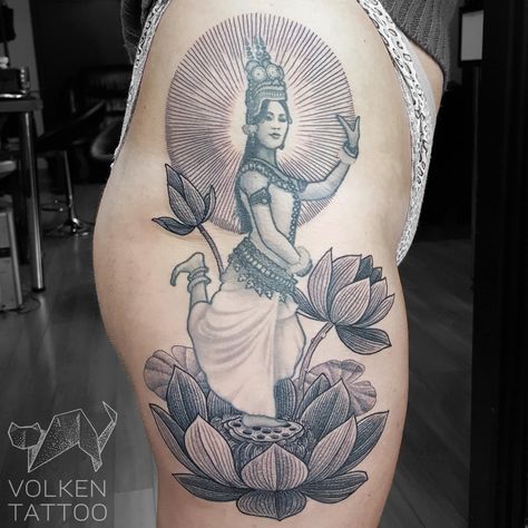 Apsara Tattoo, Cambodia Tattoo, Cambodian Tattoo, Maui Tattoo, Cambodian Art, Thai Tattoo, Tattoo Design Book, Design Book, Cute Tattoos